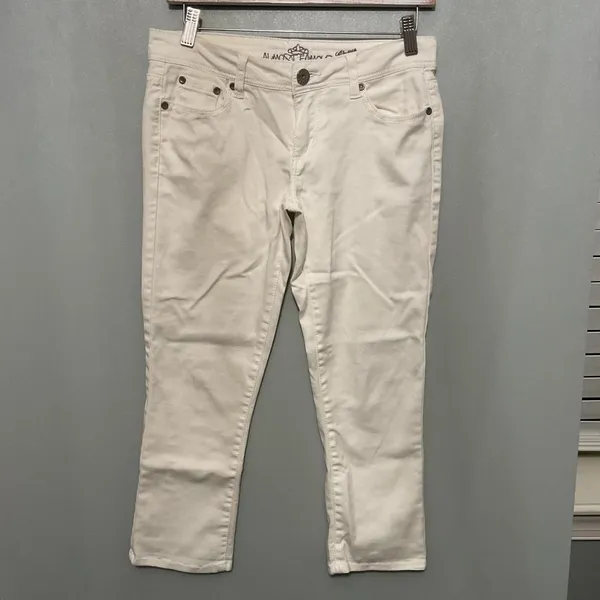 Almost Famous Women Jeans White Skinny Stretch Solid Size 5 - Image 2