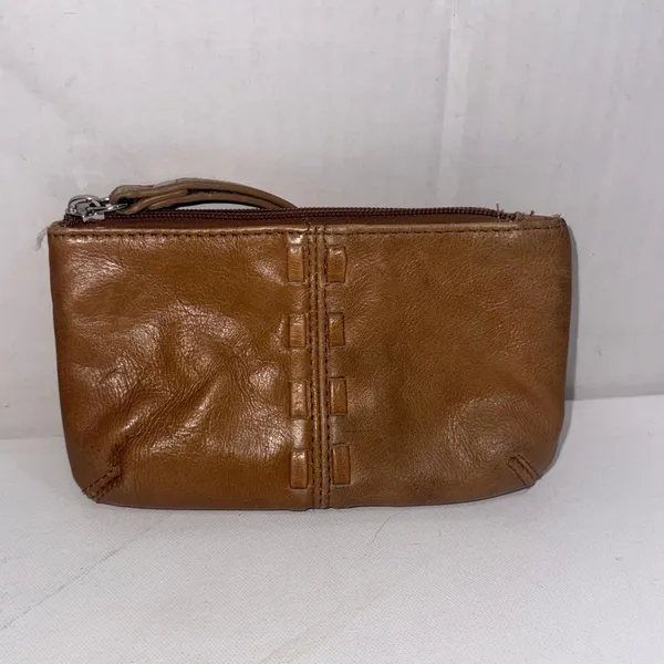 Boho‎ Hippie Equestrian Brown Leather Mini Wristlet Wallet Coin Pouch - Image 2