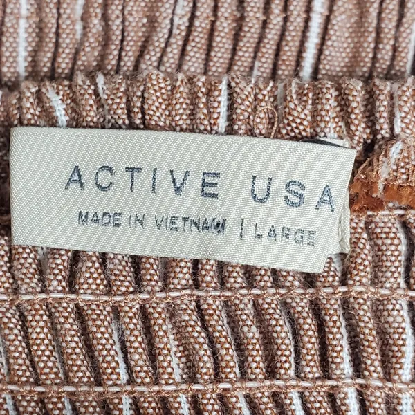 Active USA Brown and white Striped print‎ Romper Size L - Image 6