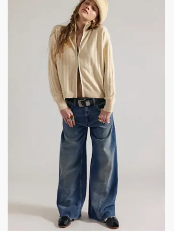 NWT Free People Beige Quincy Knit Mini Skirt Set - Image 4