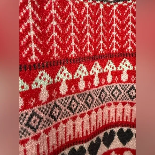 Free People Intimately Falala Fair Isle Cozy Soft Red Holiday Pajama‎ Leggings M - Image 6