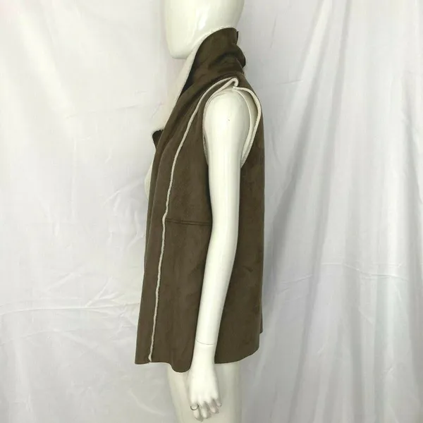 Susina NWT Open Front Vest Faux Shearling &‎ Suede Small - Image 4