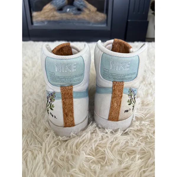 Nike Blazer Mid 77 SE Indigo White‎ Blue Botanical Cork High Top Sneakers 6.5 - Image 5