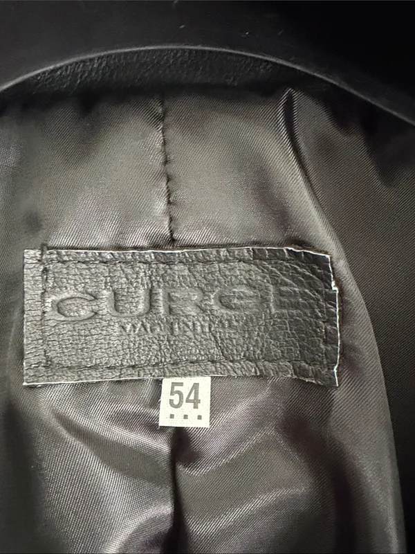 Italian Leather Bomber Black Zip-Front Jacket By CURGÉ EU Size 54 US 2XL - Image 2