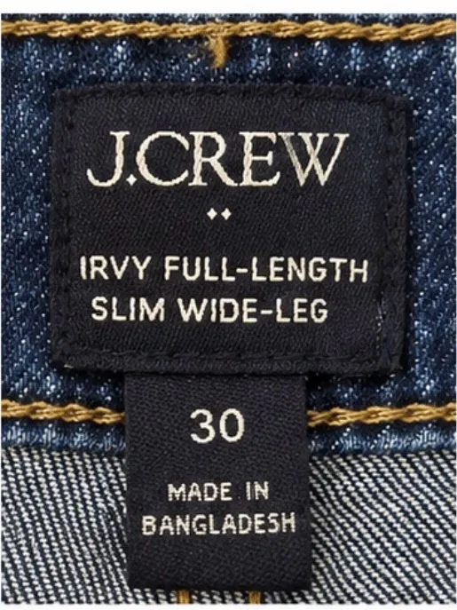 J.Crew Curvy Full-Length Slim Wide-Leg Jeans Size 30 Dark Wash - Image 3