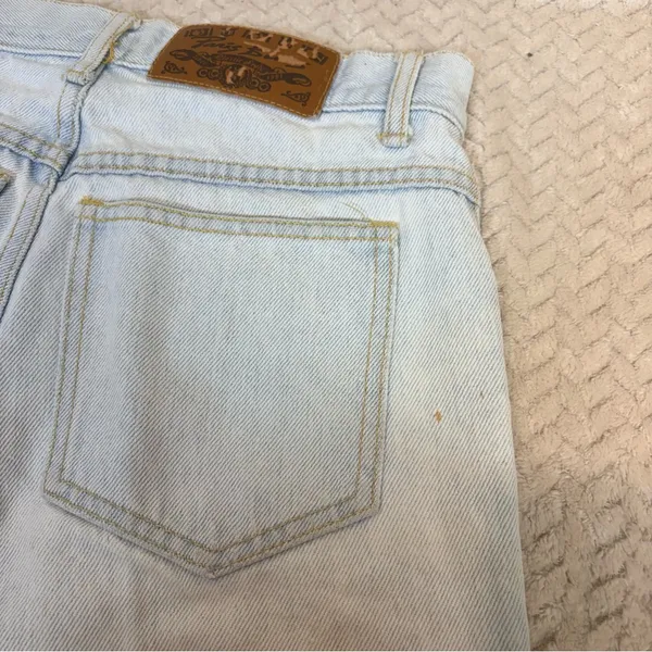 Vintage Paris Blues Womens S Light‎ Blue whimsical Jean Shorts Floral Rosettes - Image 6