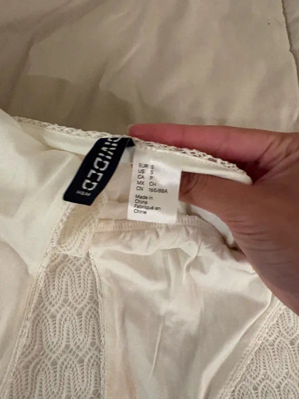 H&M White Halter Mini Dress - Image 3