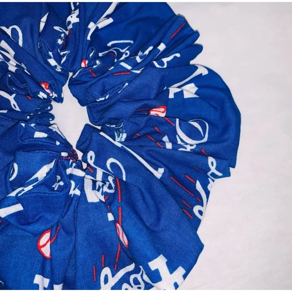 Los Angeles Dodgers MLB Baseball Blue Handmade Hair Scrunchie Fan Gear College - Image 5