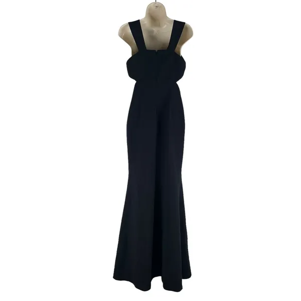 Jill Stuart Square Neck Waist Cut Out Evening Gown Maxi Dress Black Size 4 - Image 9