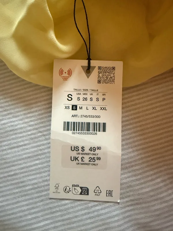 ZARA Satin Dress Effect Yellow - Image 5