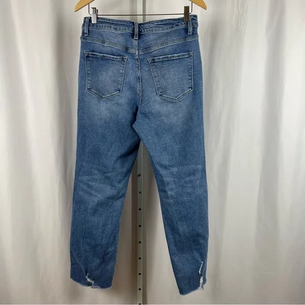 Vervet Size 30 Blue High Rise Distressed Raw Hem Straight Leg Crop Jeans Cali - Image 2