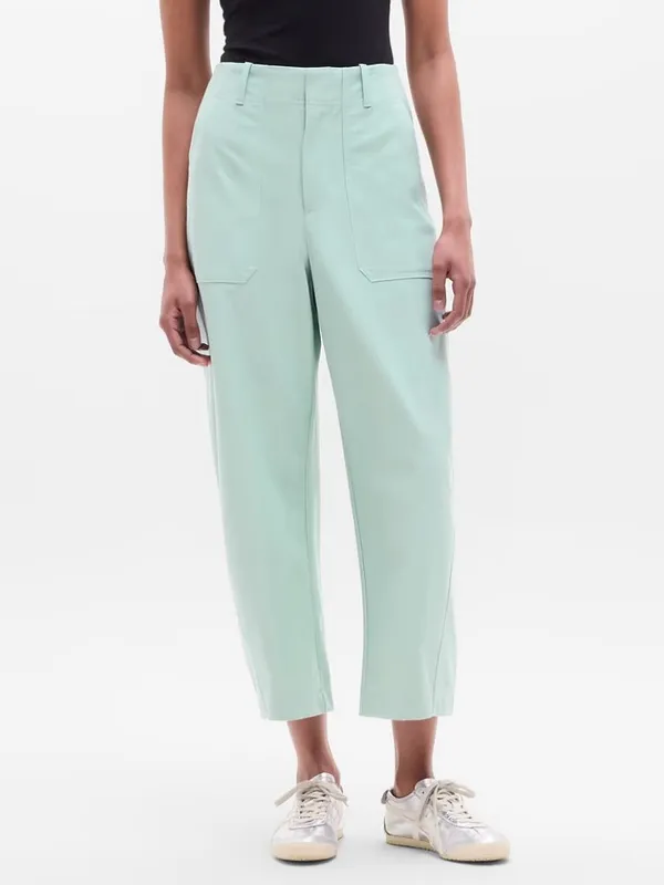 New Athleta 8 Skyline High Rise Barrel Leg Pant Current Blue Size 8 Regular - Image 2