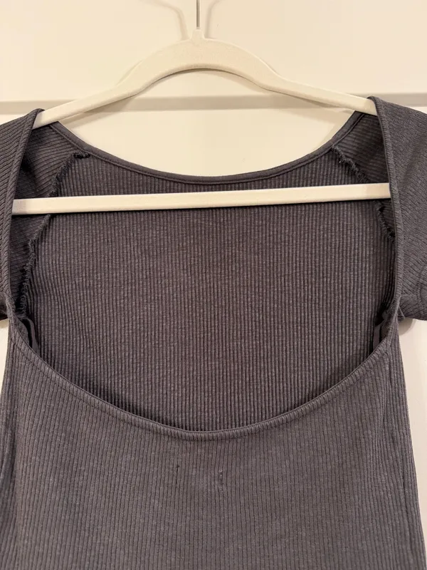 Aerie Dark Gray Ribbed Top - Image 8