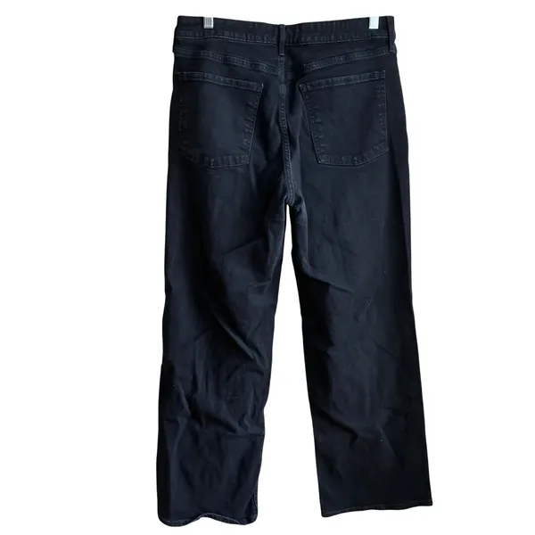Old Navy Wow Wide Leg High Rise Jeans 14 Black Womens Stretch Denim - Image 5