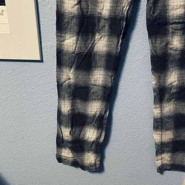 Aeropostale Plaid Flannel Lounge Sleep Pants Black Gray White XS - Image 6