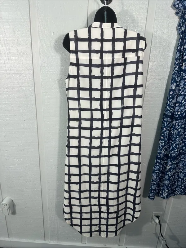 Crosby Black and White Button Down Dress Size Large EUC - Image 9