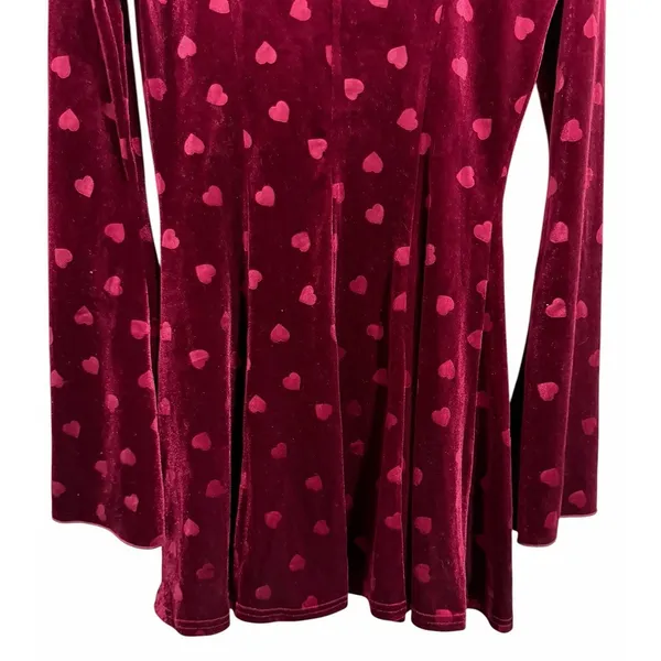 Dolls Kill Sugar Thrillz Valentine Wish Mini Dress Burgundy Women'S Size‎ Medium - Image 6