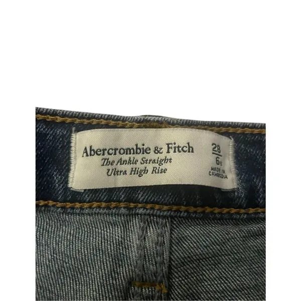 Abercrombie &Fitch Ultra High Rise Ankle Straight Jeans Size 28/ 6S - Image 8