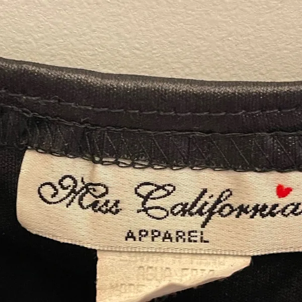Miss California Apparel Black Camisole Top Slip Shiny‎ USA Goth 90s Vintage - Image 4