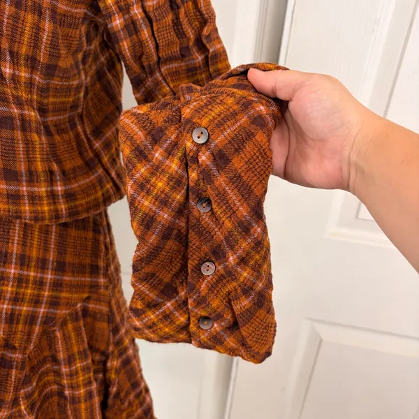 Free People Milo plaid long sleeve mini dress - Image 7