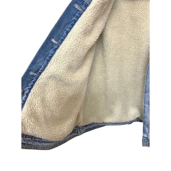 Old Navy Womens Sherpa Lined Denim Trucker Farm Ranch Chore Jacket Cotton XL - Image 15