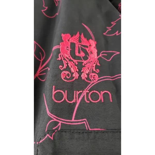 Vintage Burton Y2k Ski‎ Parka Jacket Black Pink Snowboard Hooded Women's Medium - Image 16