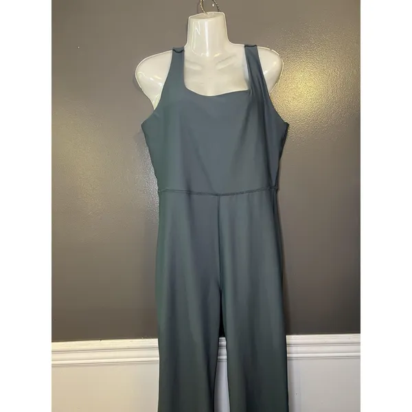 Old Navy Active Powersoft Jumpsuit Womens XL Blue Scoop Neck Go-Dry Athletic - Image 2
