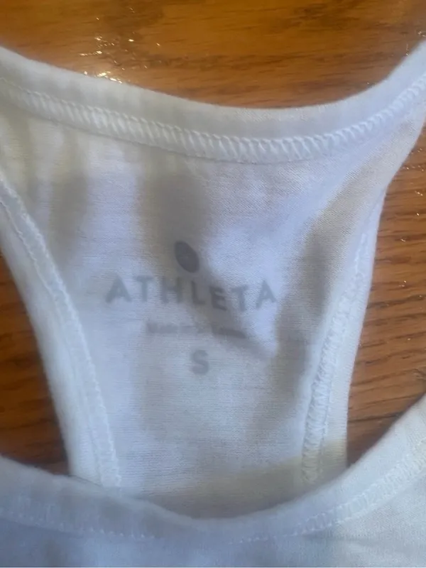 Athleta Repetition Cutout Racerback Tank Top White Athletic Top Size Small - Image 3