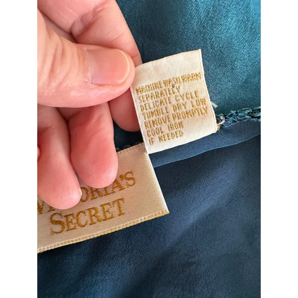 Victorias Secret Vintage‎ Gold label Long Blue Slip Dress Size M - Image 7