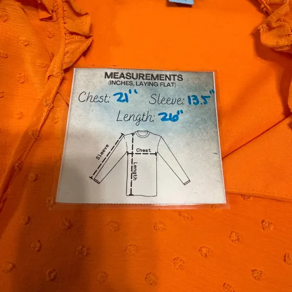 CeCe Womens Ruffle Neck Tie 3/4 Sleeve Clip Dot‎ Blouse Orange Size L - Image 7