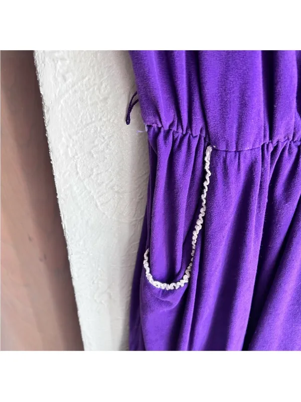 Vintage 70s purple prairie dress Gunne Sax style XS - Image 5