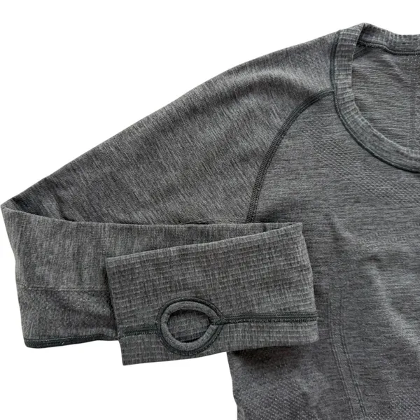 Lululemon Swiftly Tech Long Sleeve Crew 6 ORIGINAL Fit Heathered Dark Slate Grey - Image 3