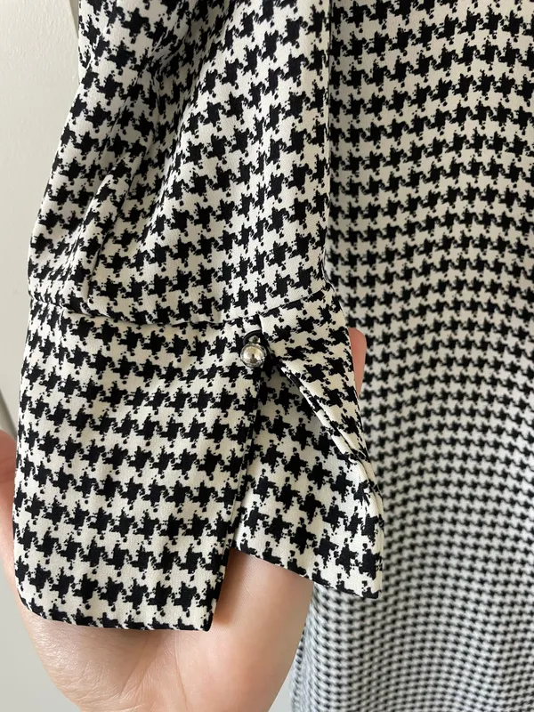 Cute  Work Dress Houndstooth - Image 3