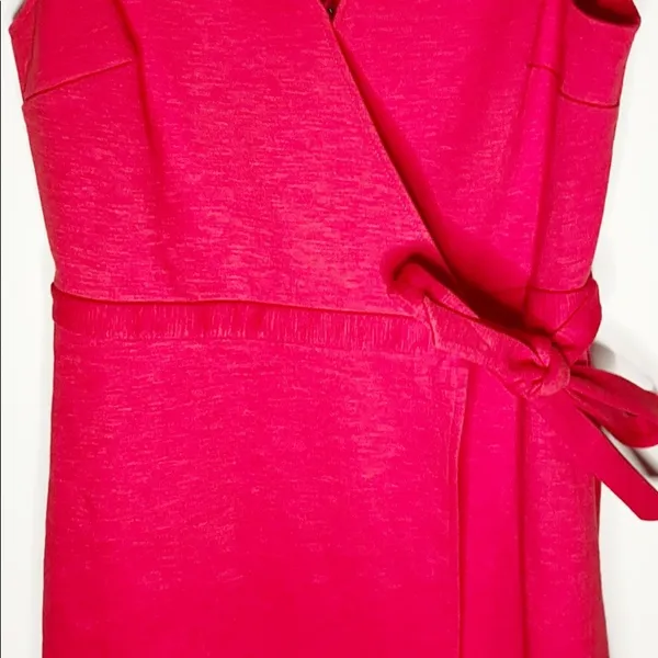 J Crew Factory red textured knit wrap dress sz S - Image 6