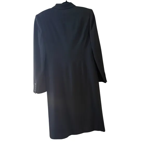 Lauren Ralph Lauren‎ Black Wool Blend 3-Button Longline Blazer Coat 4 Old Money - Image 5