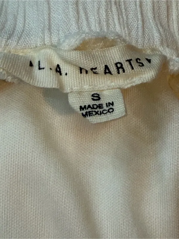 L.A. Hearts Cream Tiered Ruffle Mini Skirt Size S Boho Drawstring - Image 5