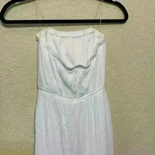 Lila Rose white maxi strapless dress sz XS beach resort vacation crochet bridal - Image 6