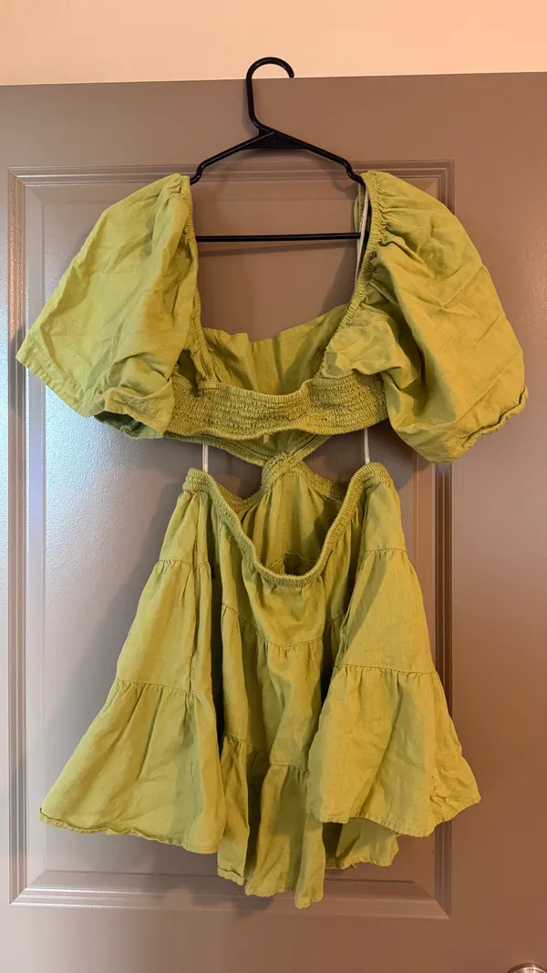 Free People Green Dress with Cut Outs - Image 5