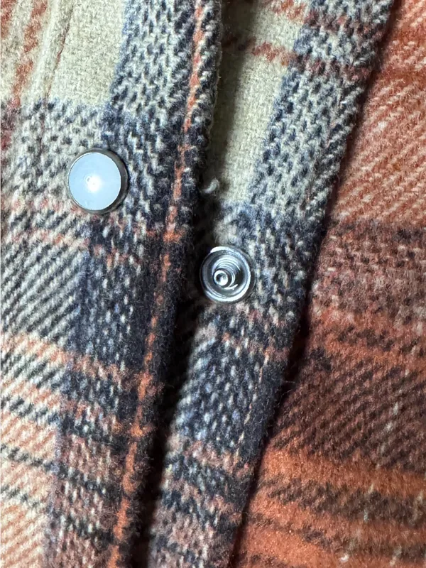 Fantastic Fawn Rust-Orange Plaid Soft Brush Button-Down Shirt / Shacket - Image 12