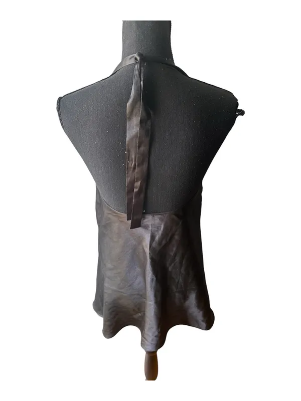 Frederick’s of Hollywood Black Satin Lace Halter Chemise Lingerie Size L Sexy - Image 2
