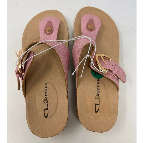 CL by Laundry Women's Pink Cork Wedge Thong Sandals Size‎ 7 1/2 - Image 5