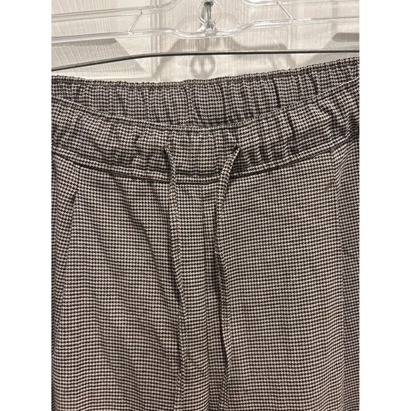Old Navy Womens Brown Houndstooth Tapered Elastic Drawstring Waist Pants L - Image 3