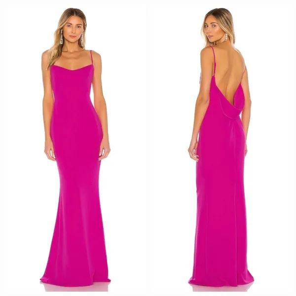 Katie May Damn Gina Low Back Gown dress in electric pink WOMENS SMALL - Image 10