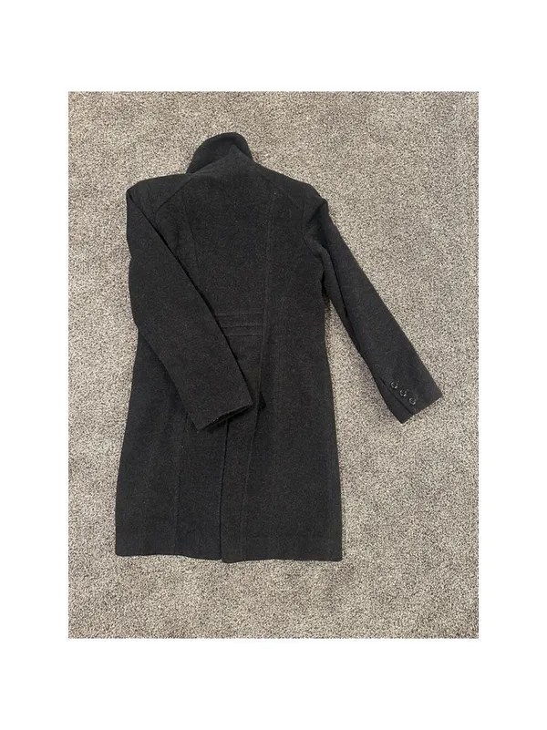 Anne Klein Gray Black Wool Blend Pea Coat Petite 8 - Image 4