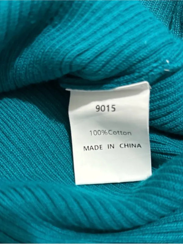 PRETTYGARDEN Off-Shoulder Teal Maxi Ribbed Dress - Image 7