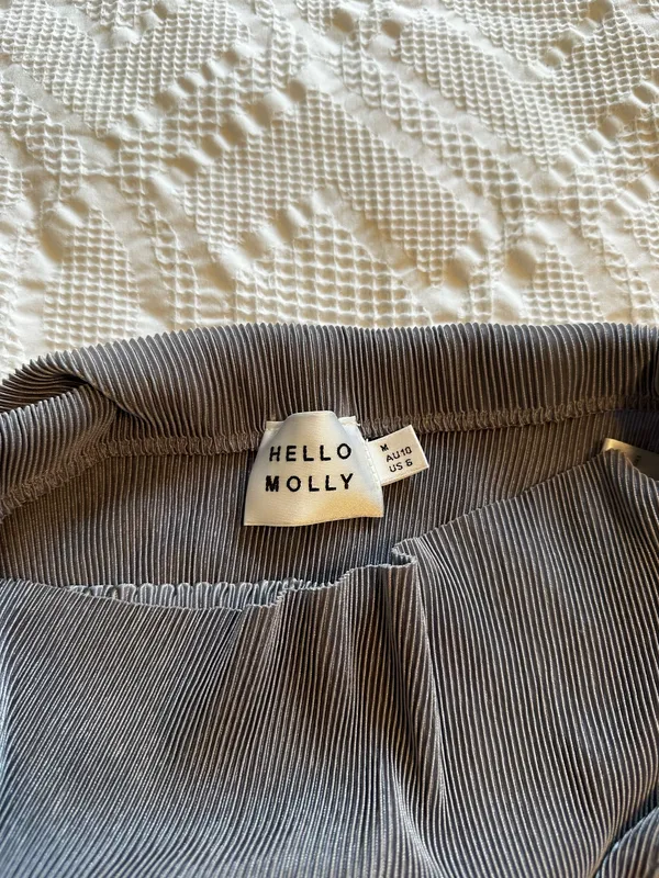 Hello Molly Women's Grey and Silver Neck Tie Shirt in Charcoal - Image 3