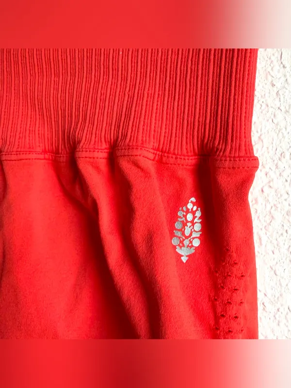 Free People Movement Womens Shorts Athletic Cherry Tomato Orange Size Small - Image 6