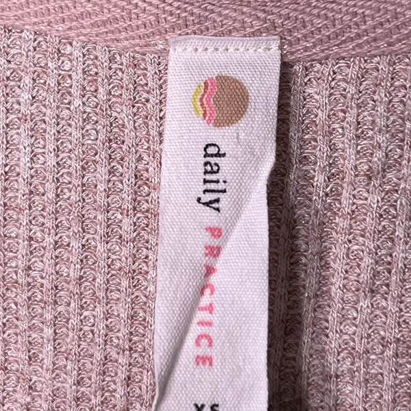 Daily Practice Anthropologie Shirt Womens XS Pink Waffle Knit Thermal Split Neck - Image 4