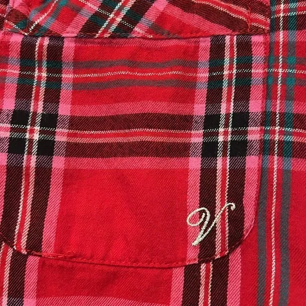 Victoria's Secret Plaid Button Down Pajama Shirt - Image 4