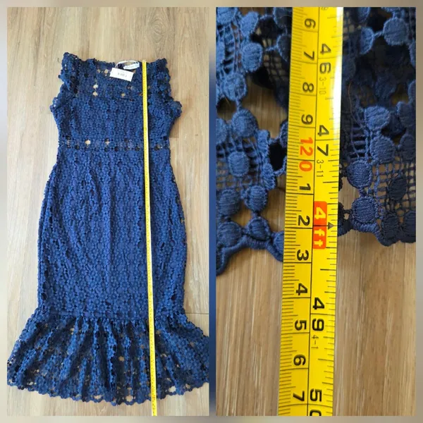 Petal and Pup Womens Lauren Dress - Navy Lace Cutout Midi Sz 14 - Image 10